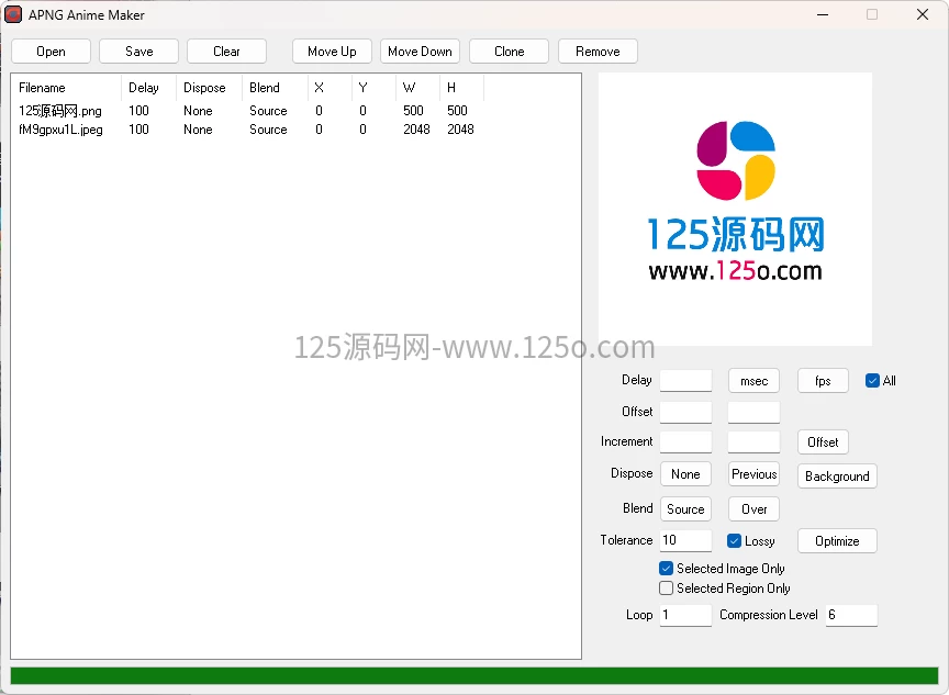 一款专门用于制作 APNG图的工具-125源码网
