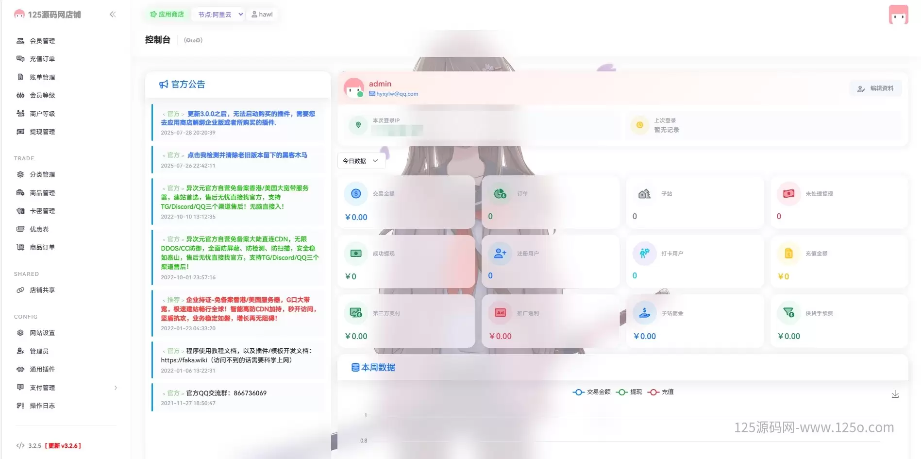 异次元个人发卡系统源码V3.2.5版二次元发卡系统-125源码网